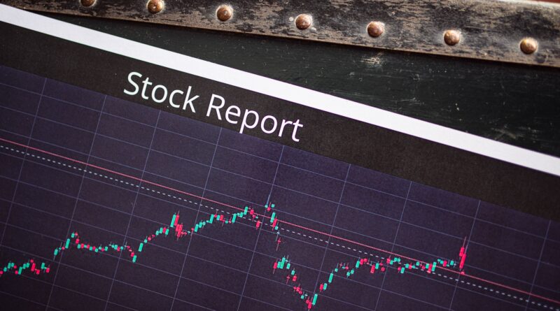 Gráfico de mercado financeiro em close-up